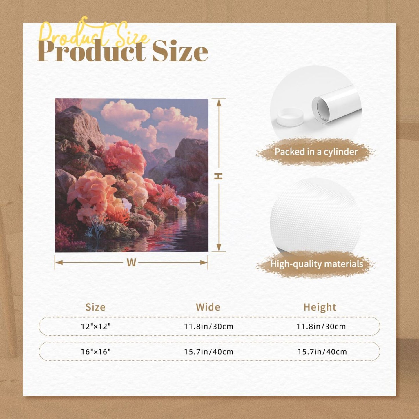 Dreamy Natural Scenery Frameless Square Decorative Canvas Prints (3 - Piece Set)