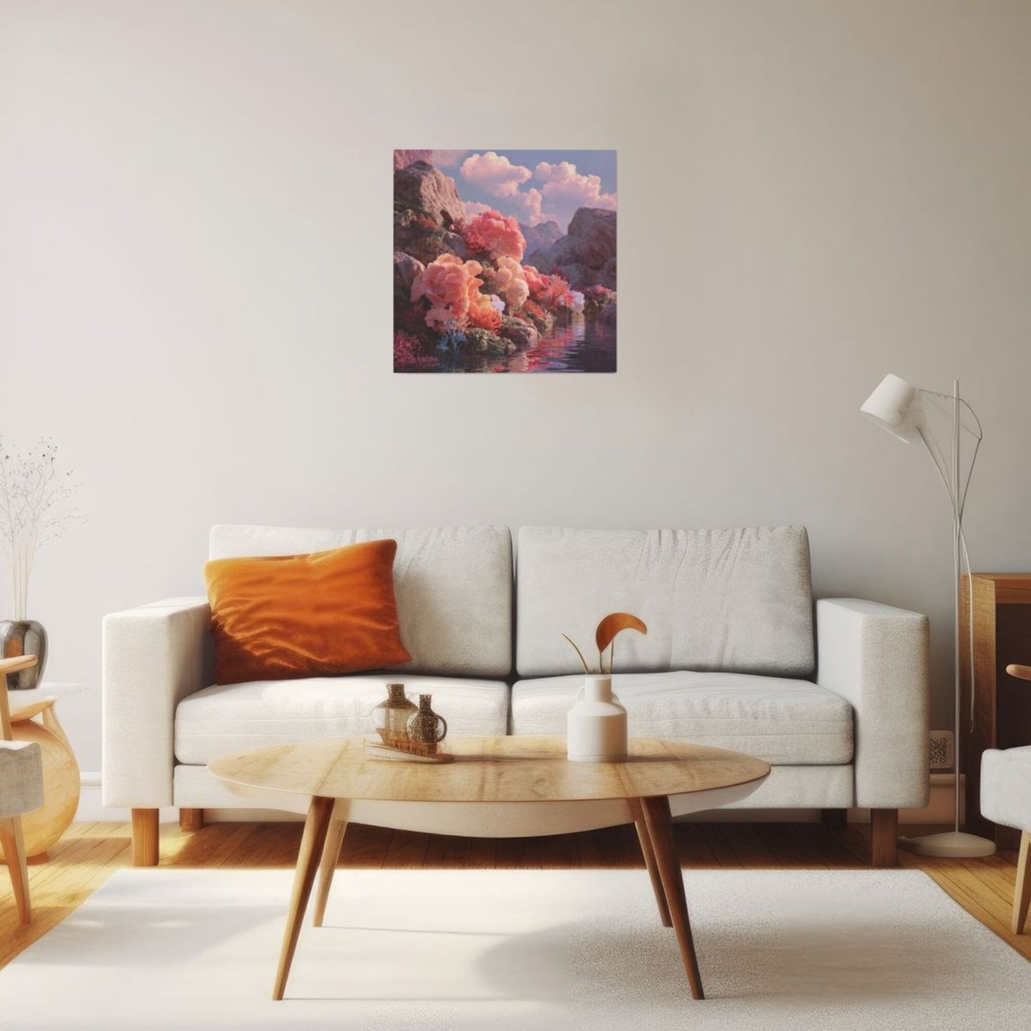 Dreamy Natural Scenery Frameless Square Decorative Canvas Prints (3 - Piece Set)