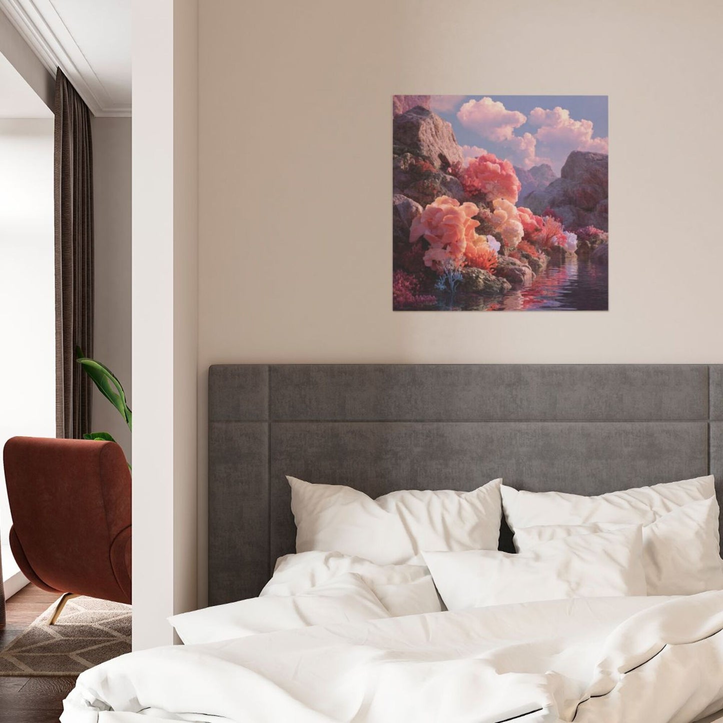 Dreamy Natural Scenery Frameless Square Decorative Canvas Prints (3 - Piece Set)
