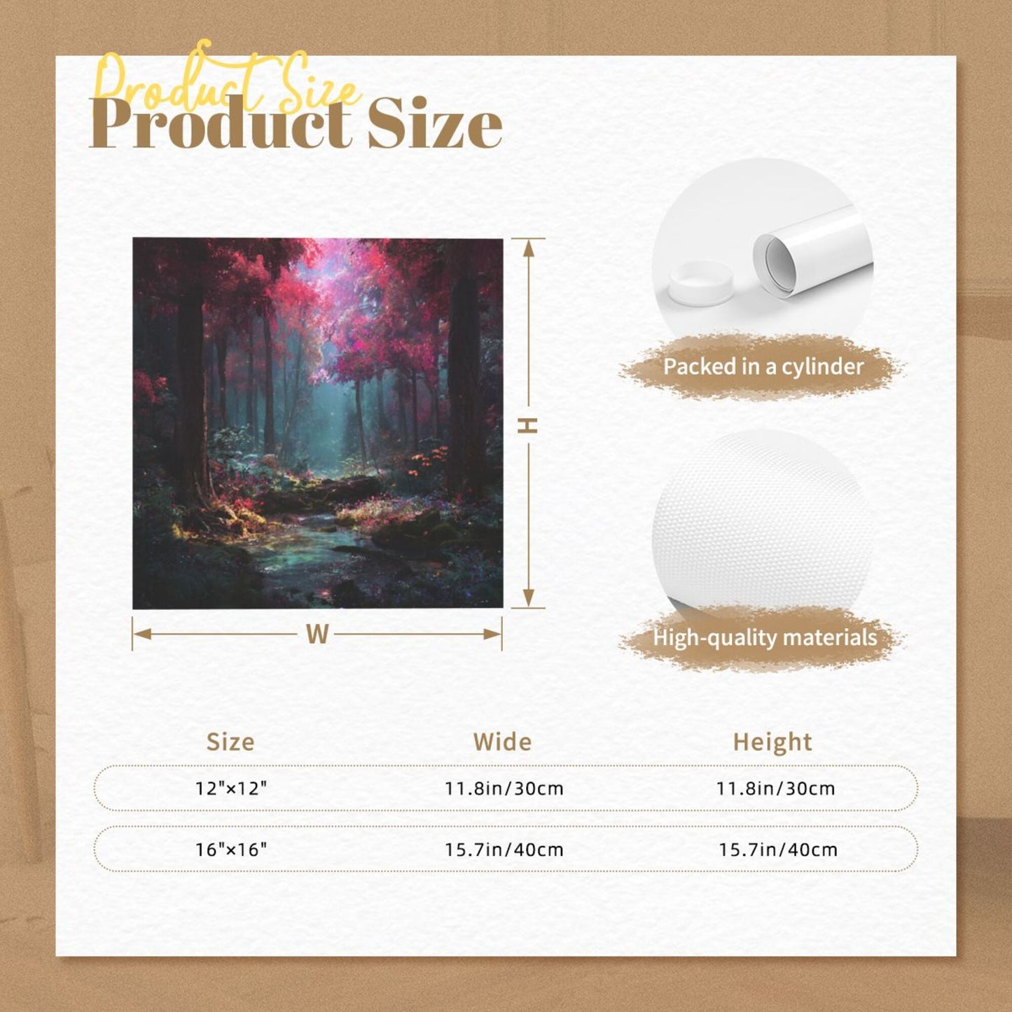 Dreamy Forest Stream Frameless Square Decorative Canvas Prints (3 - Piece Set)