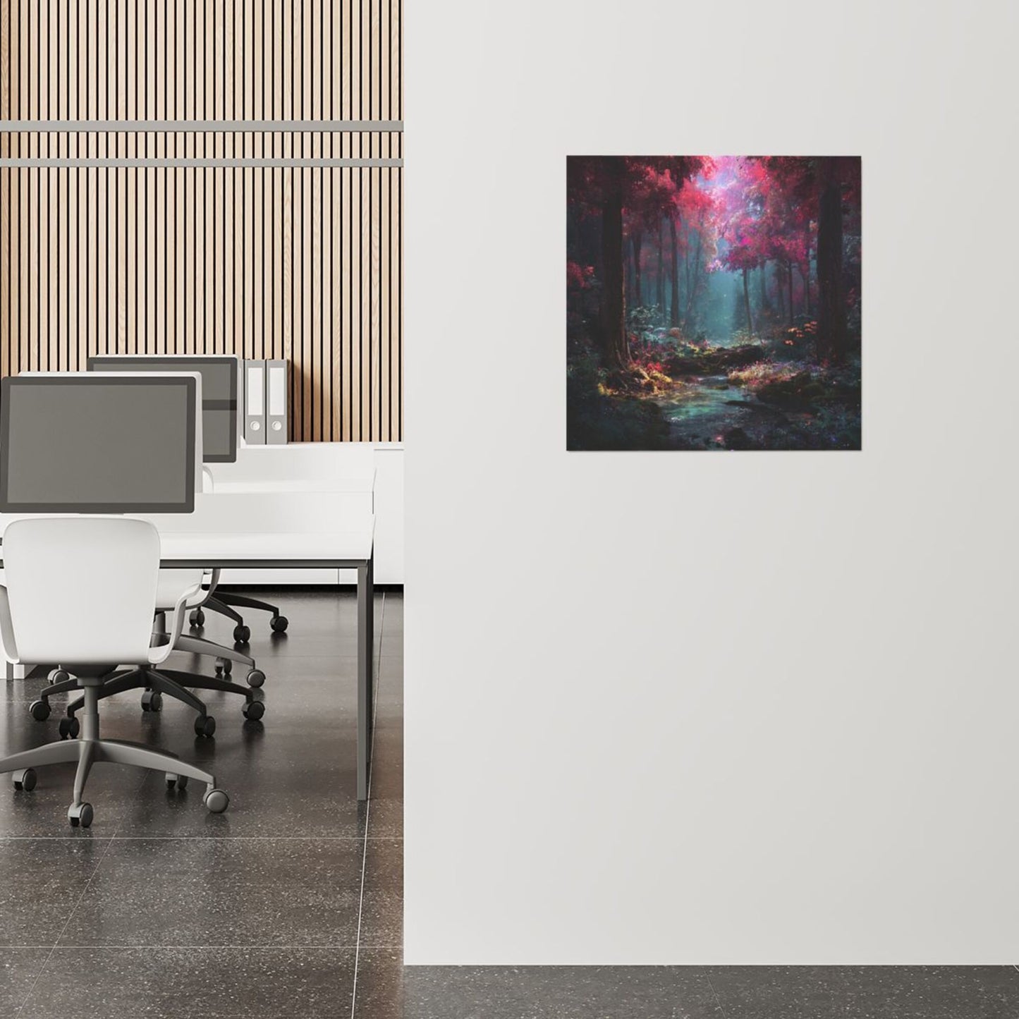Dreamy Forest Stream Frameless Square Decorative Canvas Prints (3 - Piece Set)