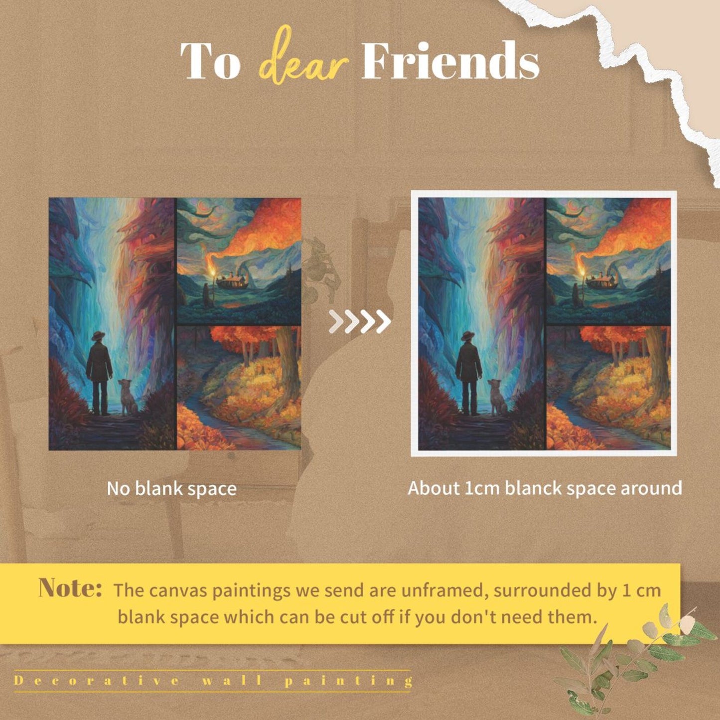 Triptych Fantasy Journey Frameless Decorative Canvas (3 - Piece Set)