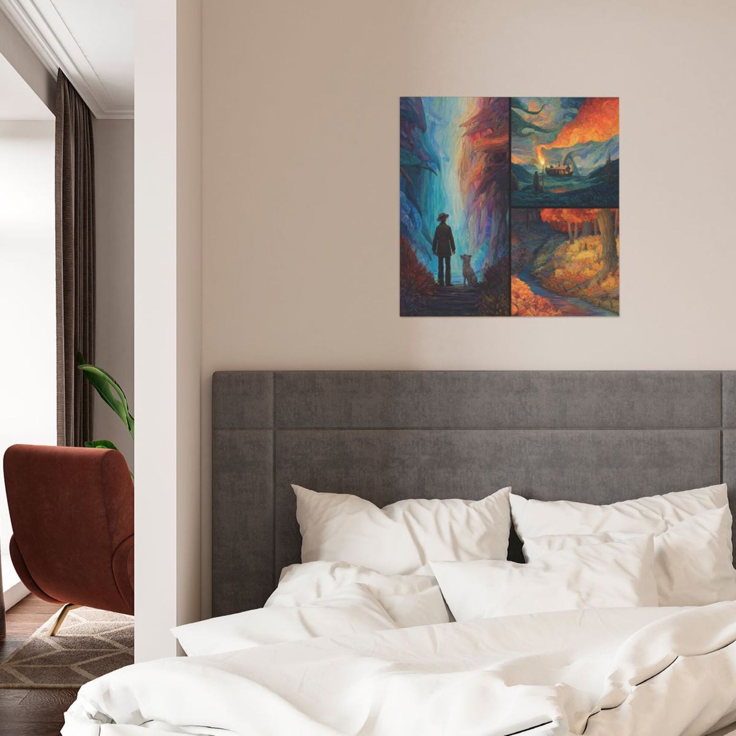 Triptych Fantasy Journey Frameless Decorative Canvas (3 - Piece Set)