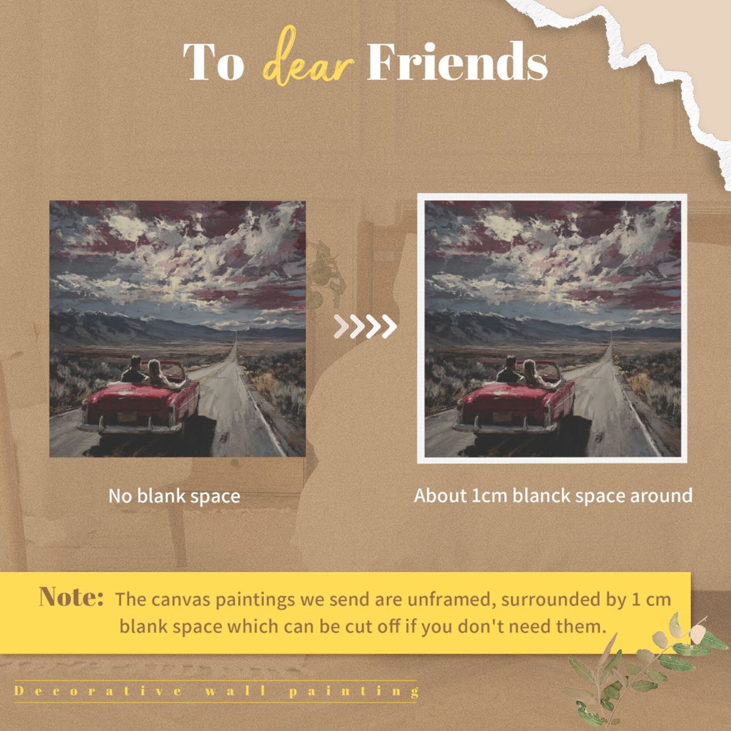 Road Trip Frameless Square Decorative Canvas Prints (3 - Piece Set)