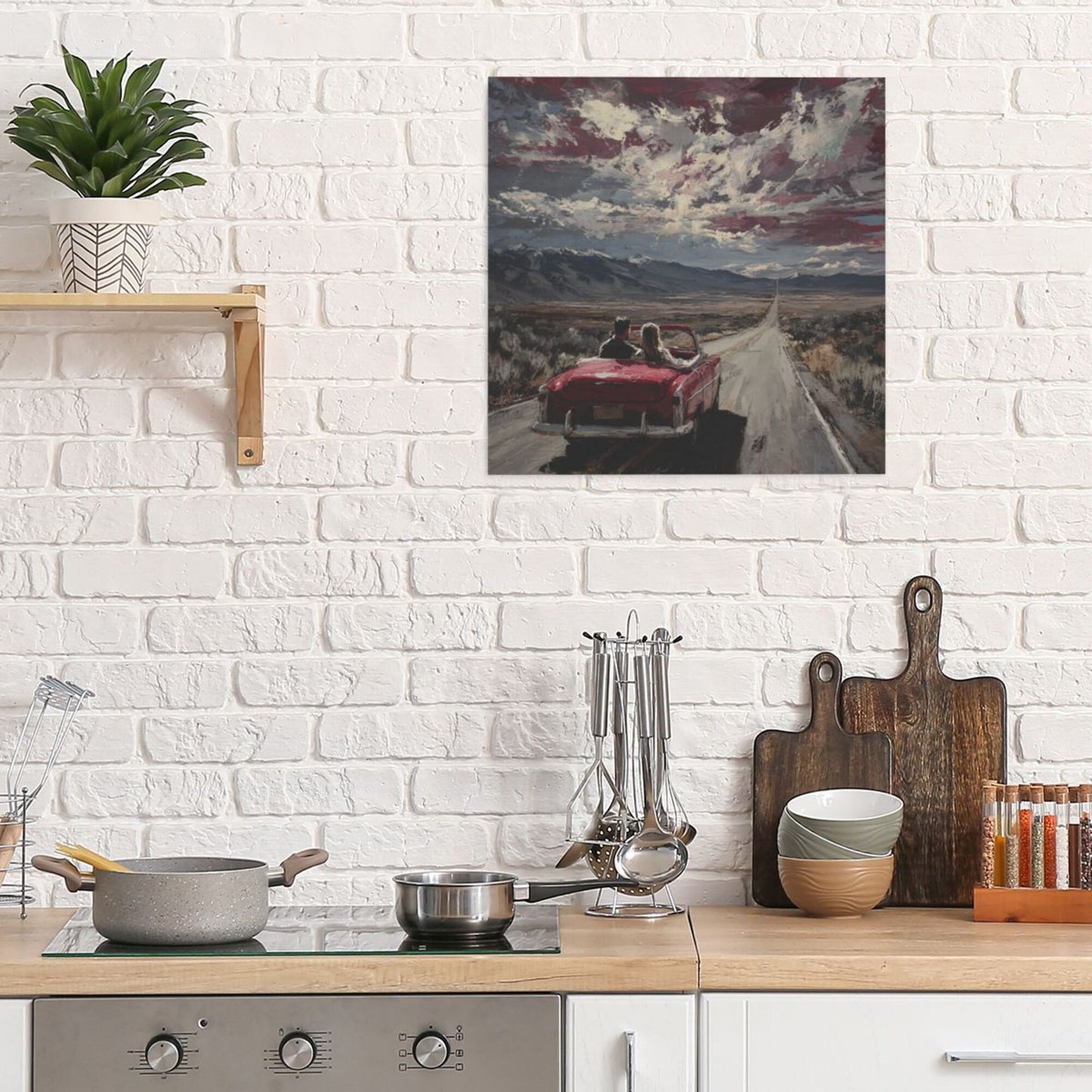 Road Trip Frameless Square Decorative Canvas Prints (3 - Piece Set)