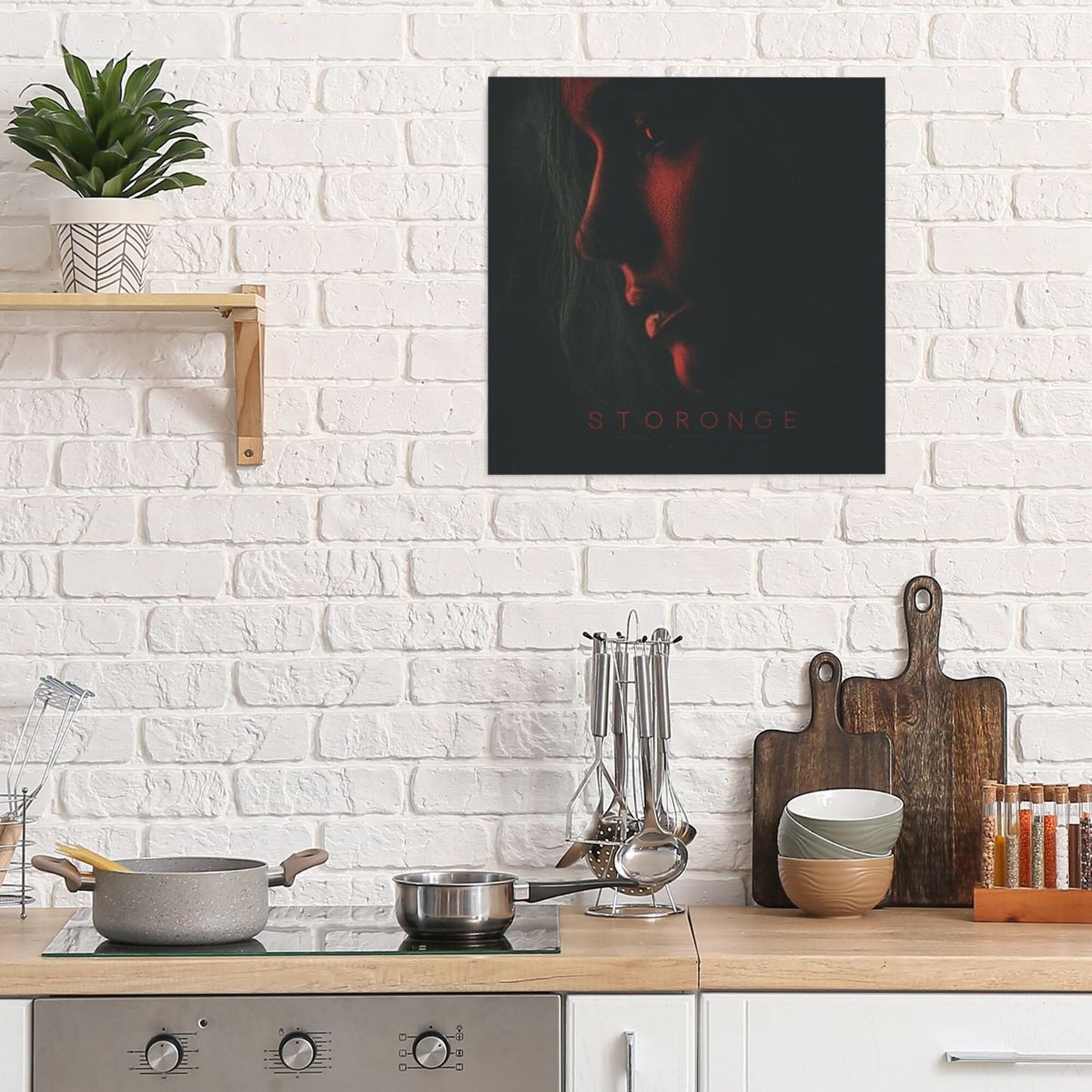 Mysterious Portrait “STORONGE” Frameless Square Decorative Canvas Prints (3 - Piece Set)