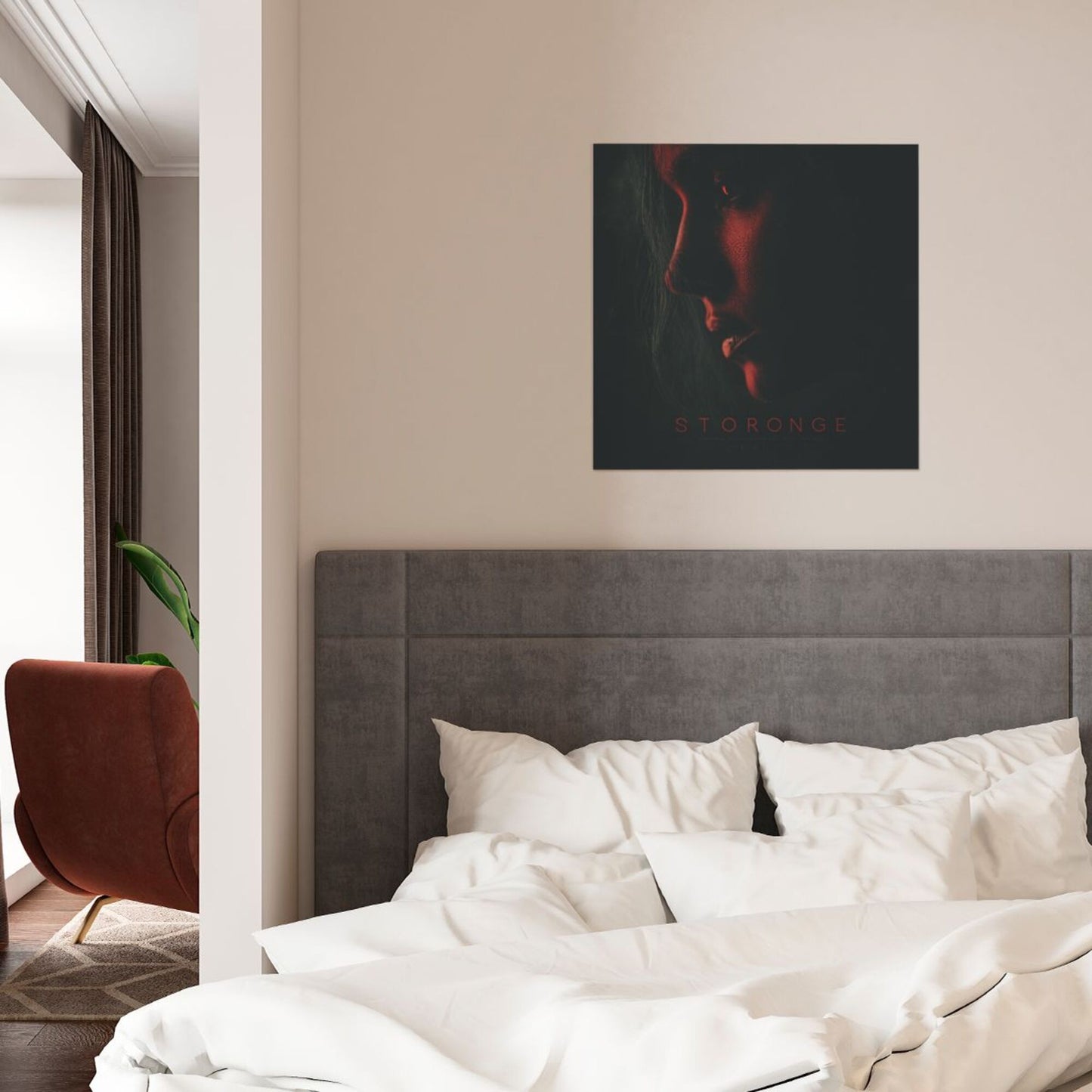 Mysterious Portrait “STORONGE” Frameless Square Decorative Canvas Prints (3 - Piece Set)