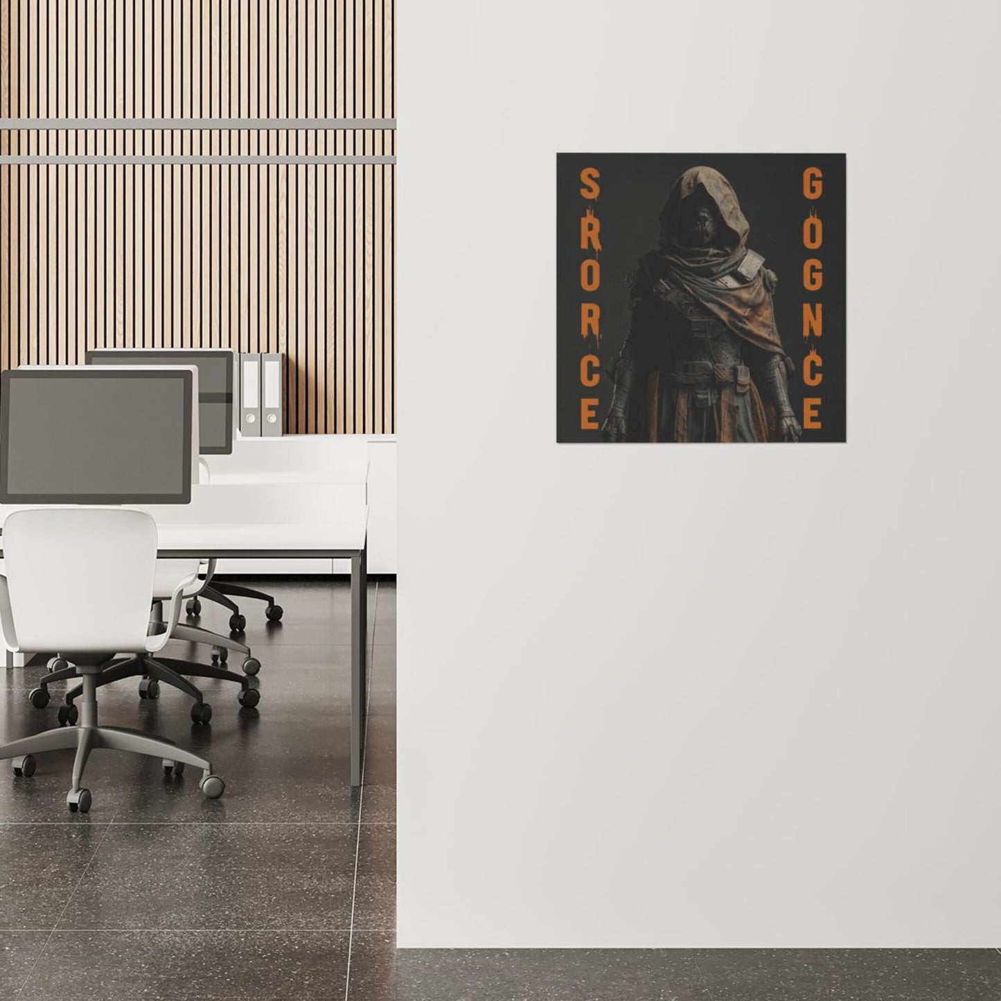 Mysterious Hooded Warrior Frameless Square Decorative Canvas Prints (3 - Piece Set)