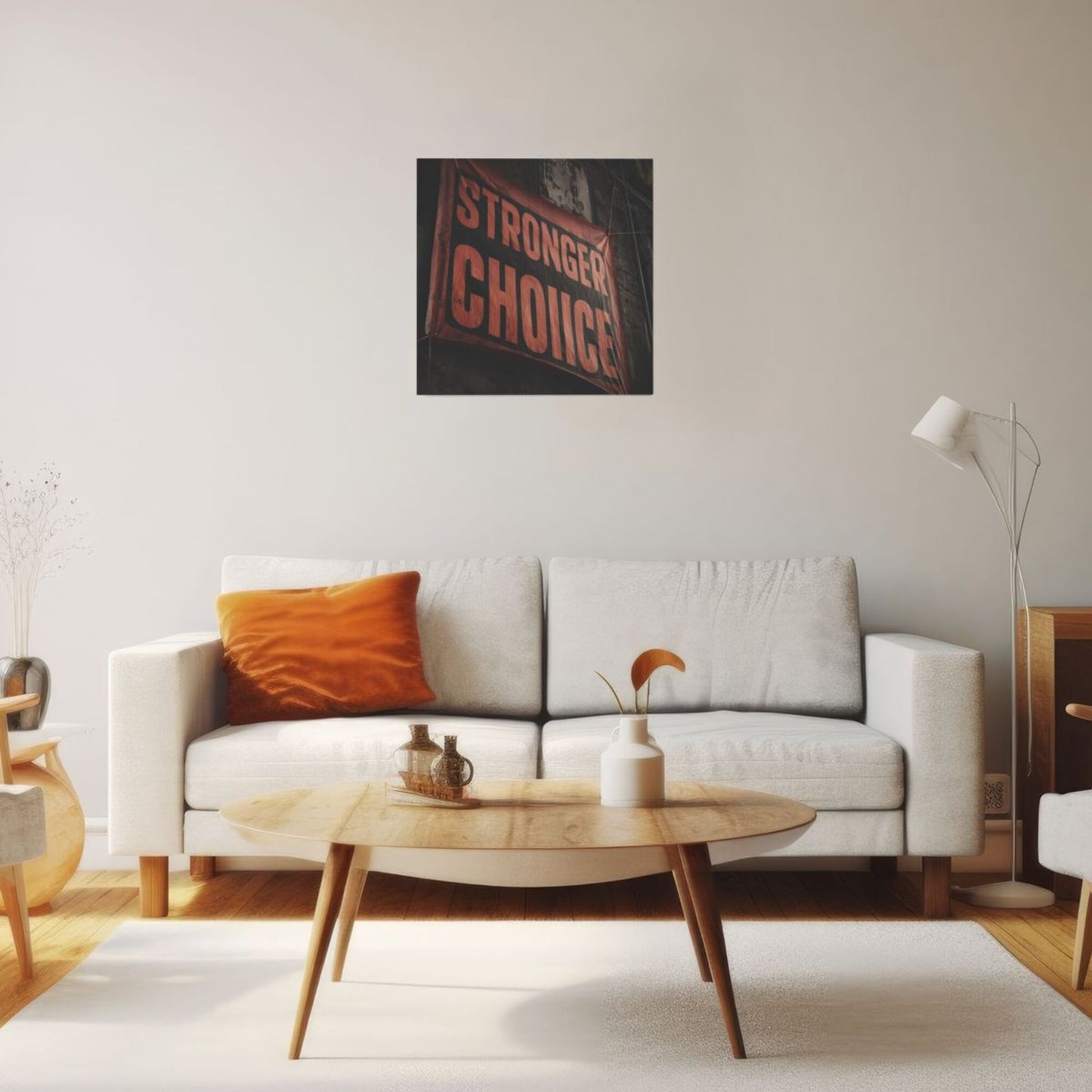 “STRONGER CHOICE” Inspirational Slogan Frameless Square Decorative Canvas Prints (3 - Piece Set)