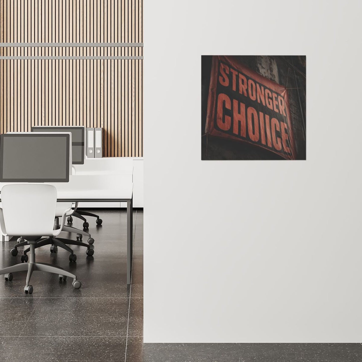 “STRONGER CHOICE” Inspirational Slogan Frameless Square Decorative Canvas Prints (3 - Piece Set)