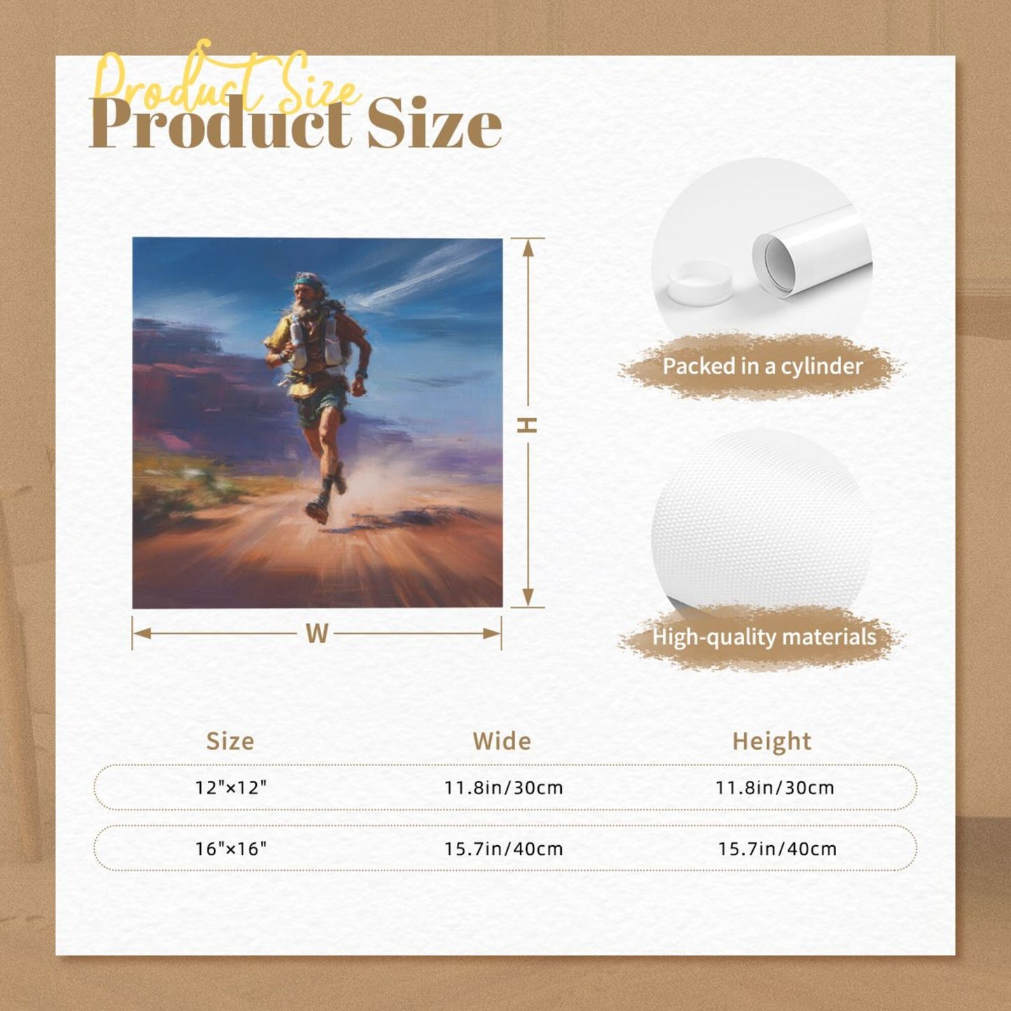 Outdoor Runner - Themed Frameless Square Decorative Canvas Prints (3 - Piece Set)