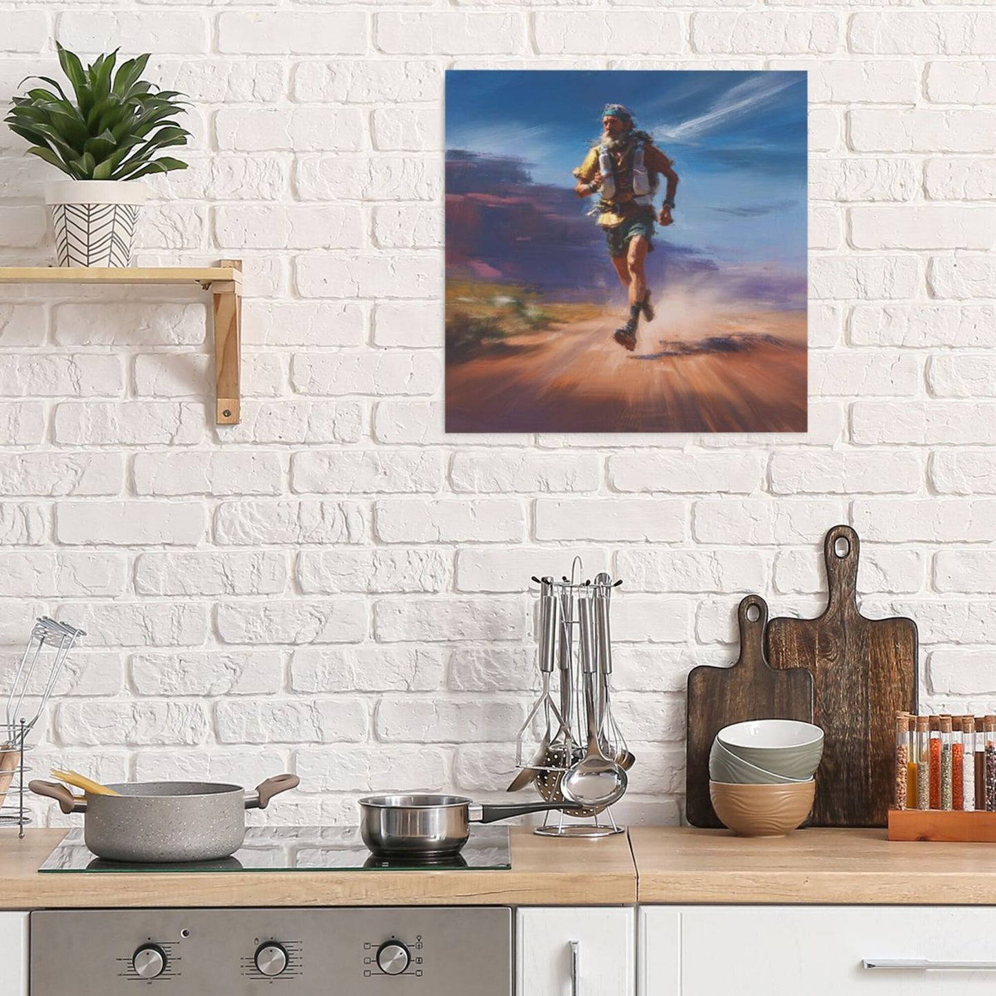 Outdoor Runner - Themed Frameless Square Decorative Canvas Prints (3 - Piece Set)