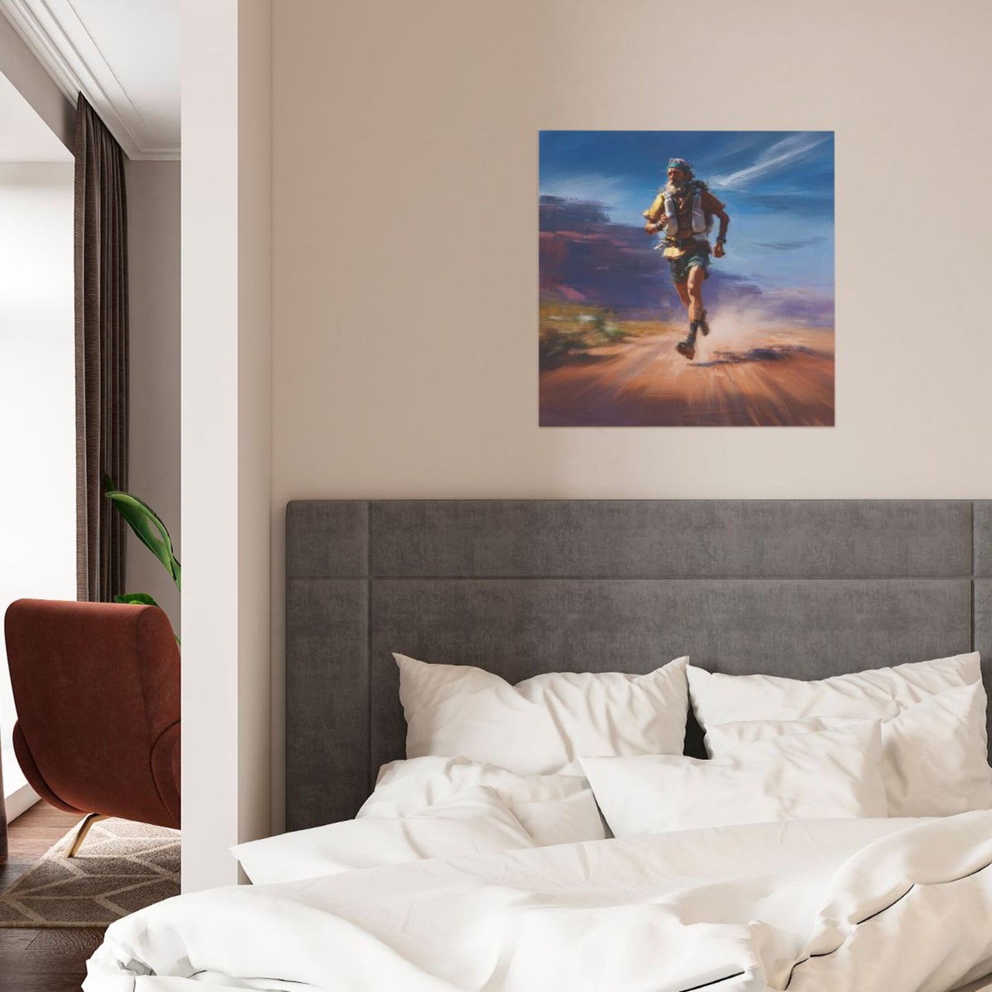 Outdoor Runner - Themed Frameless Square Decorative Canvas Prints (3 - Piece Set)
