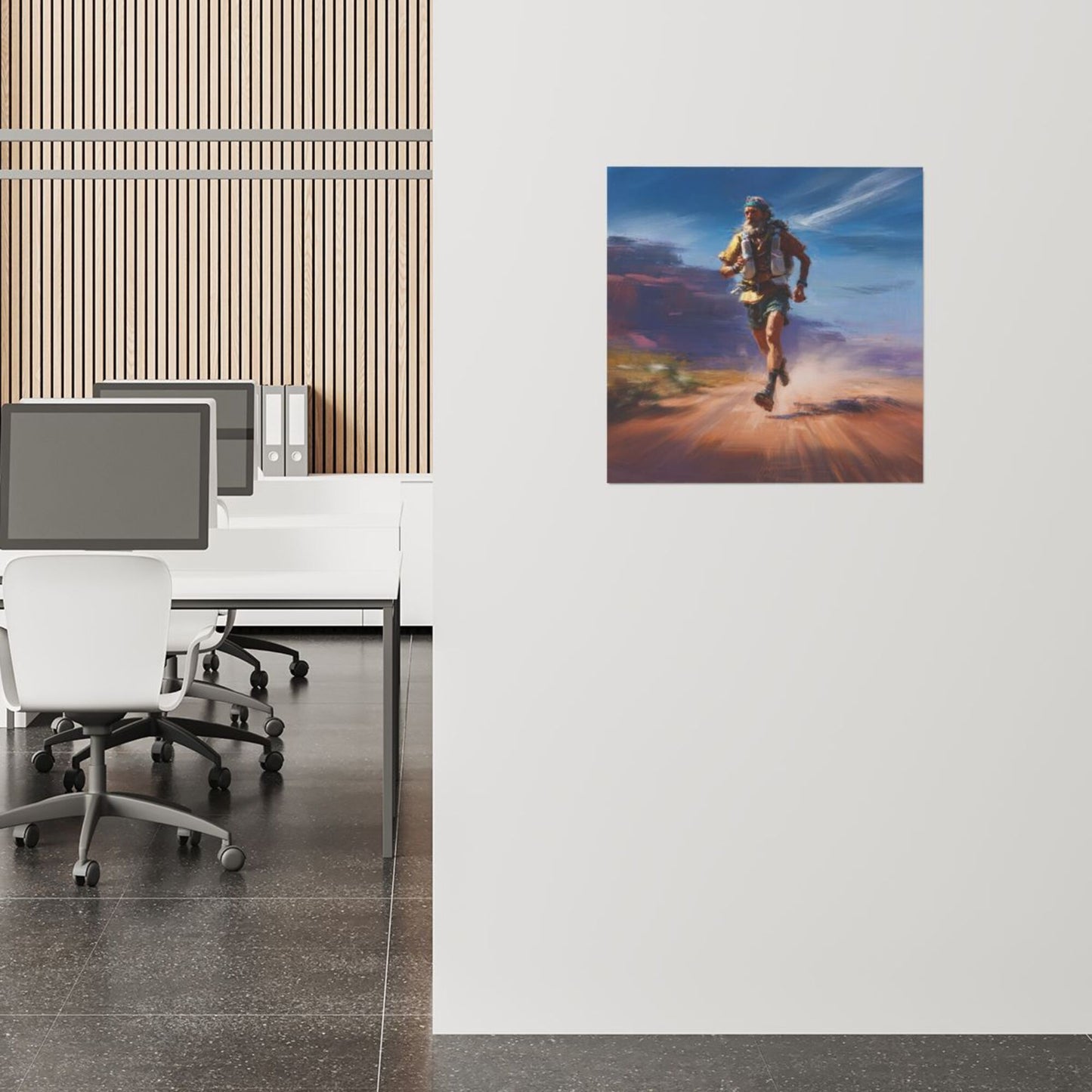 Outdoor Runner - Themed Frameless Square Decorative Canvas Prints (3 - Piece Set)