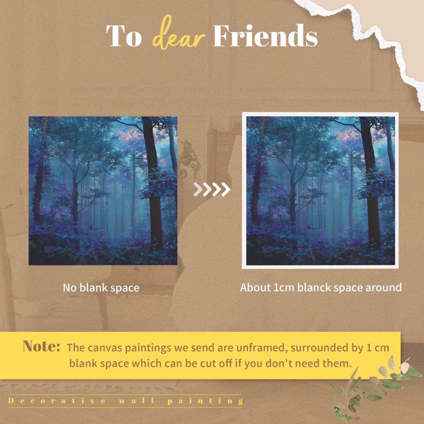 Misty Forest Frameless Square Decorative Canvas Prints (3 - Piece Set)