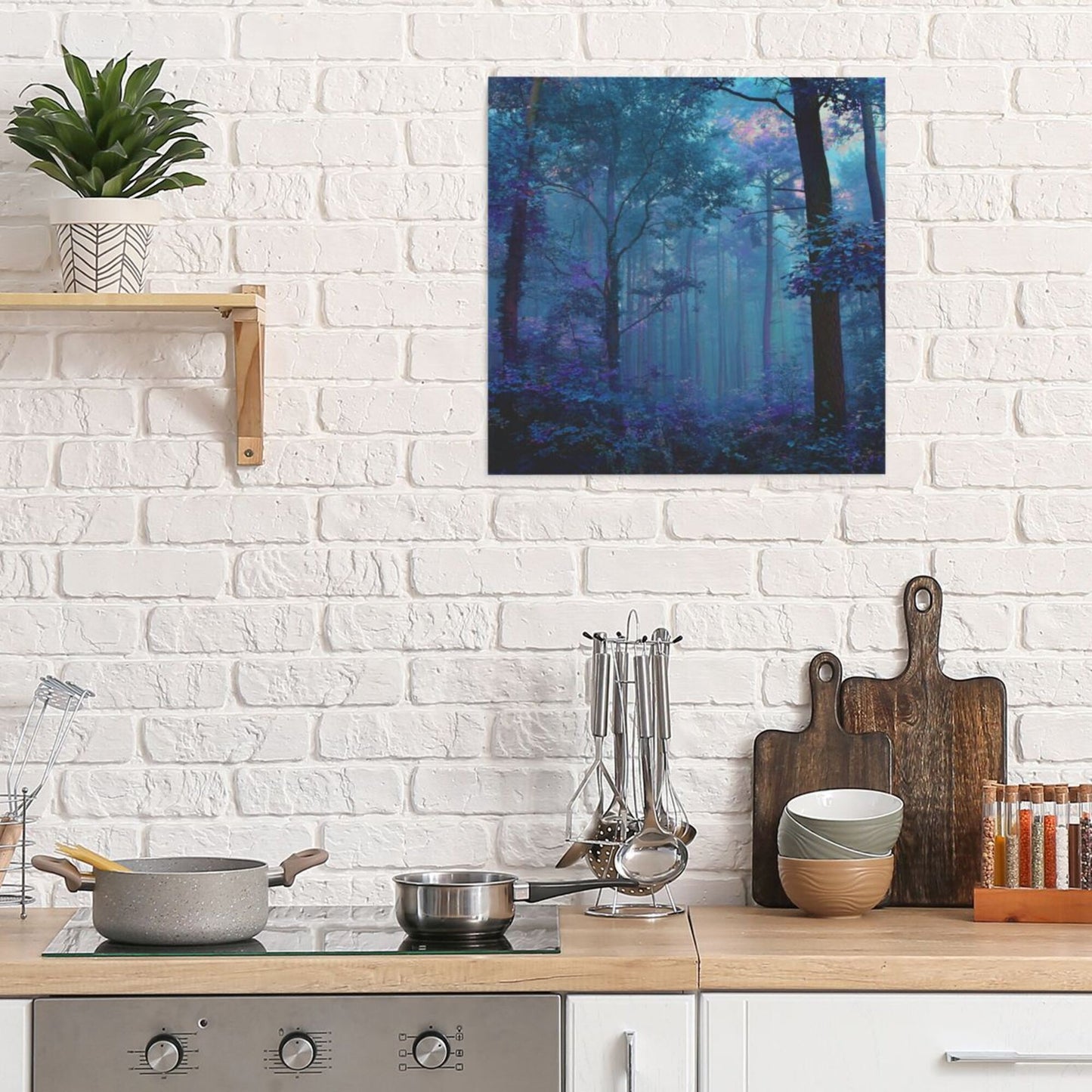 Misty Forest Frameless Square Decorative Canvas Prints (3 - Piece Set)