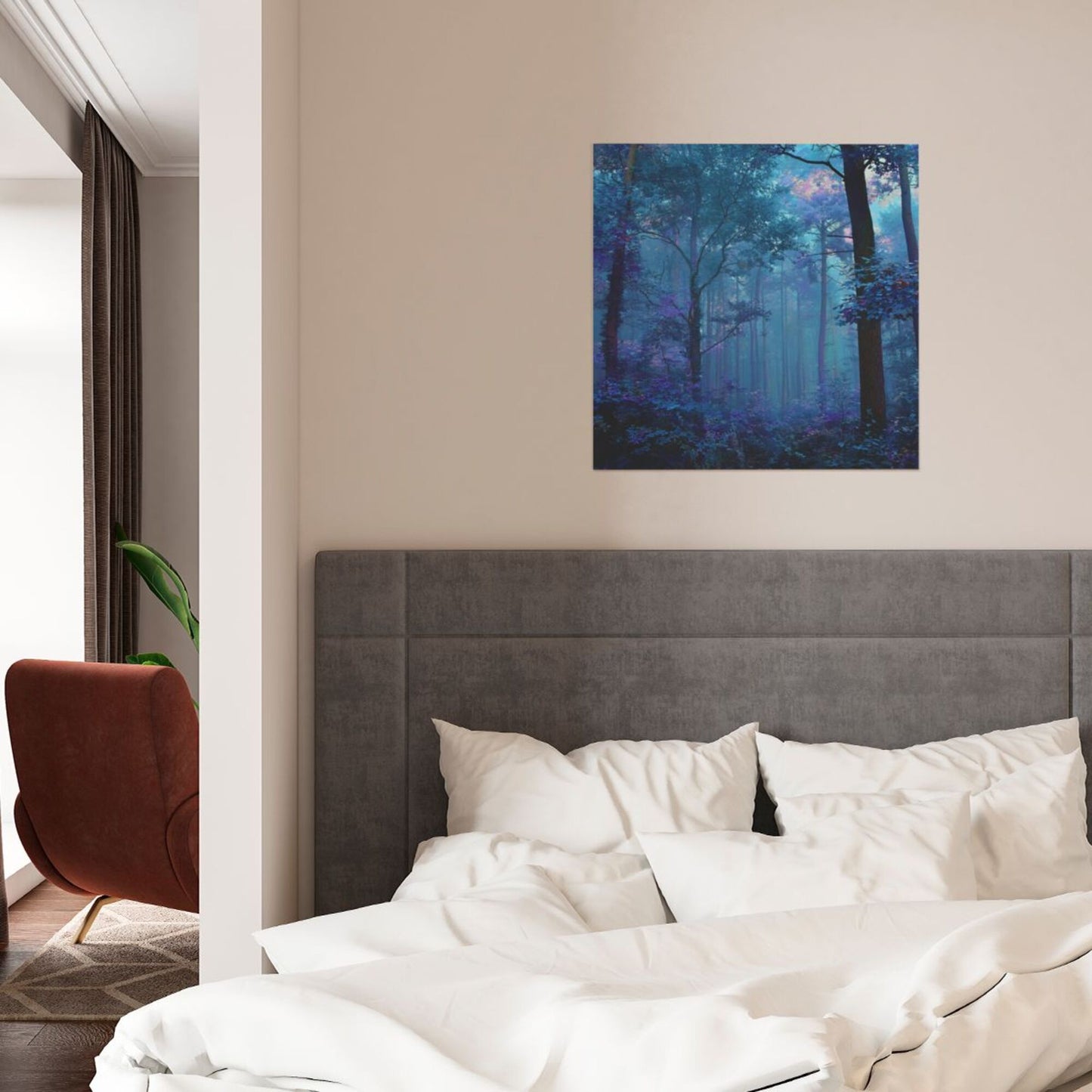 Misty Forest Frameless Square Decorative Canvas Prints (3 - Piece Set)