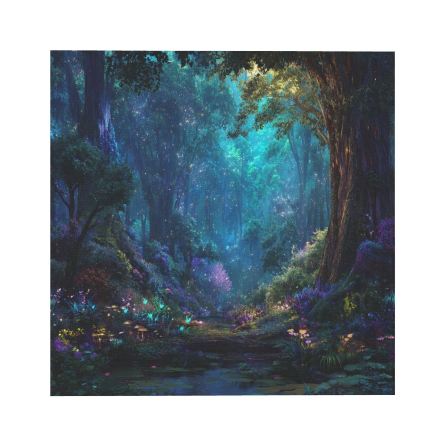 Fantasy Forest Secret Frameless Square Decorative Canvas Prints (3 - Piece Set)