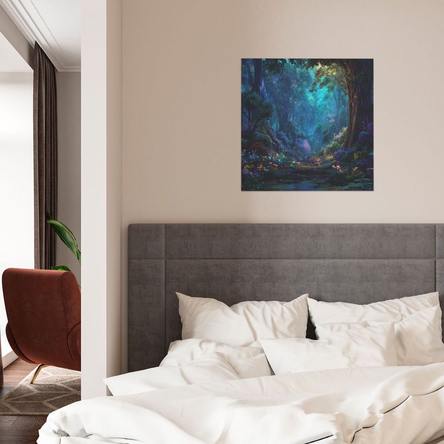 Fantasy Forest Secret Frameless Square Decorative Canvas Prints (3 - Piece Set)
