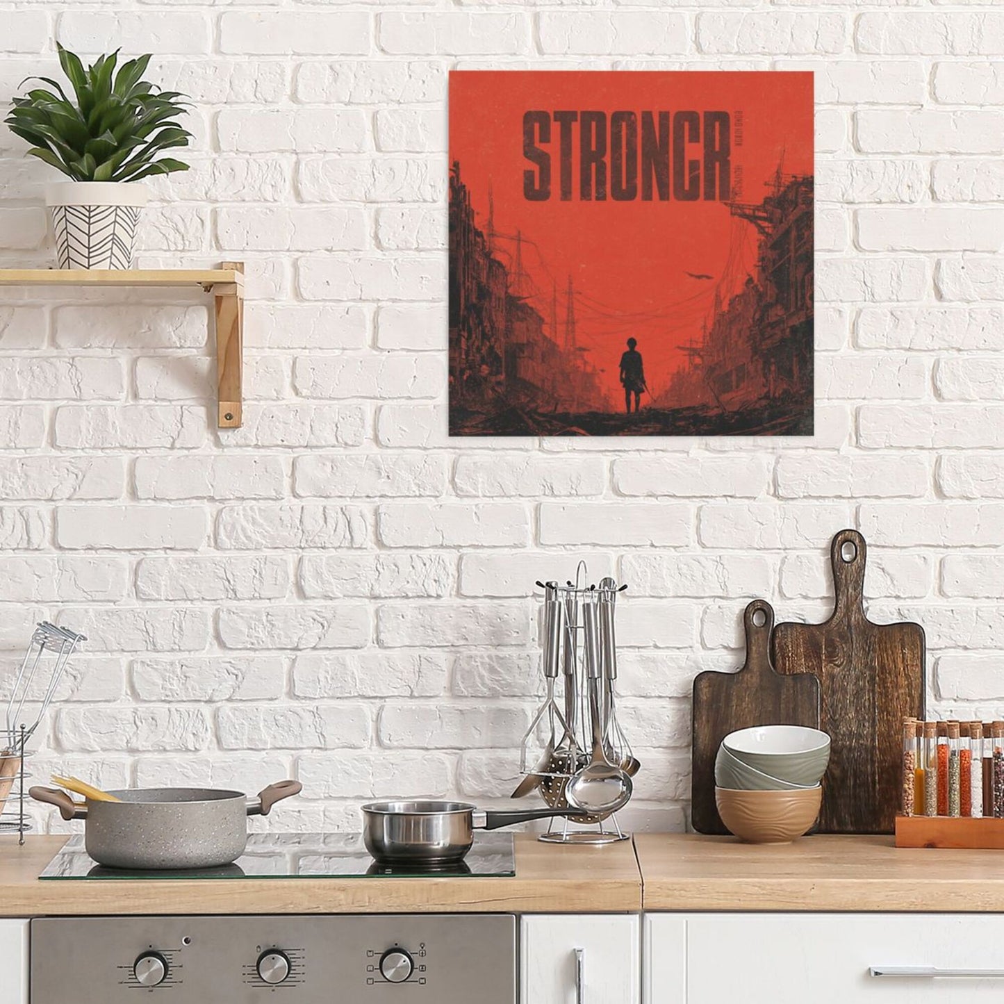 Post - apocalyptic Grit Frameless Square Decorative Canvas Prints (3 - Piece Set)